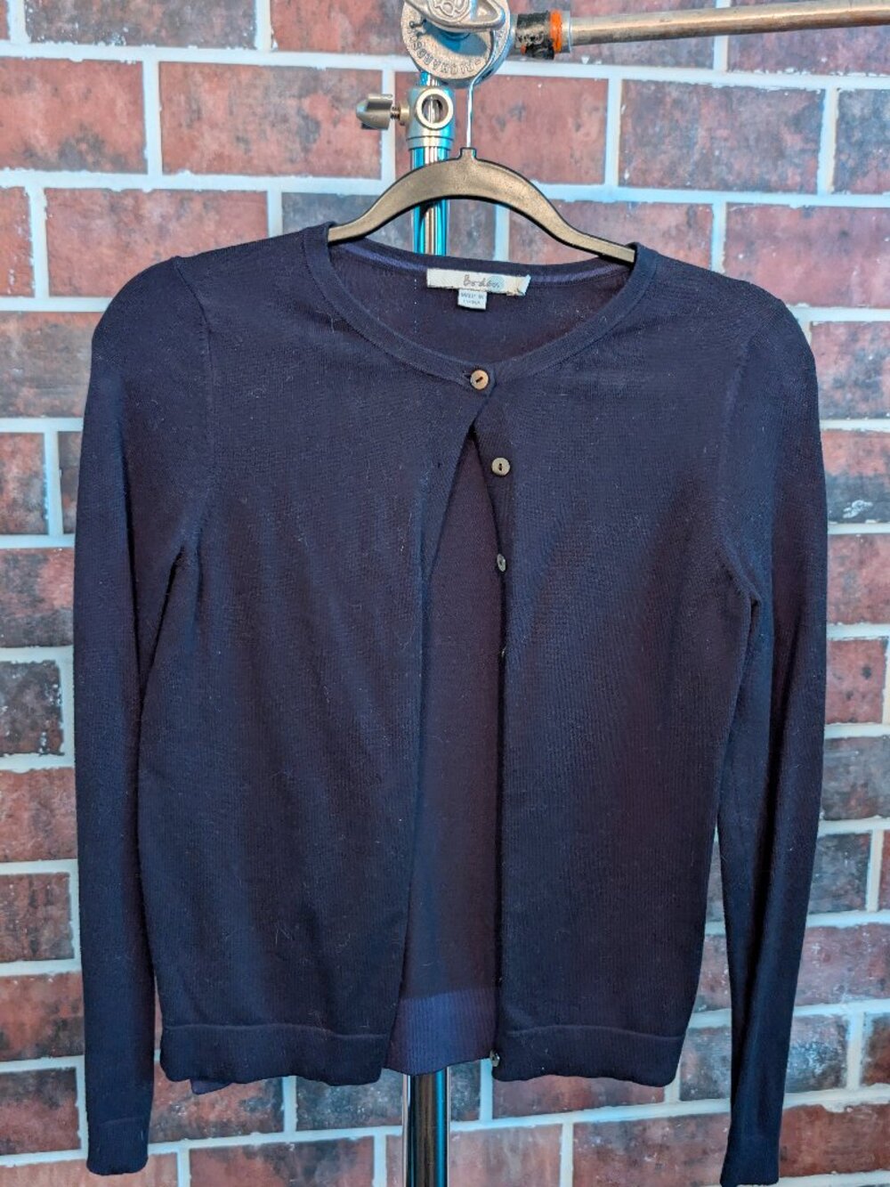 BODEN Navy Blue Lightweight Cotton Blend Cardigan XS